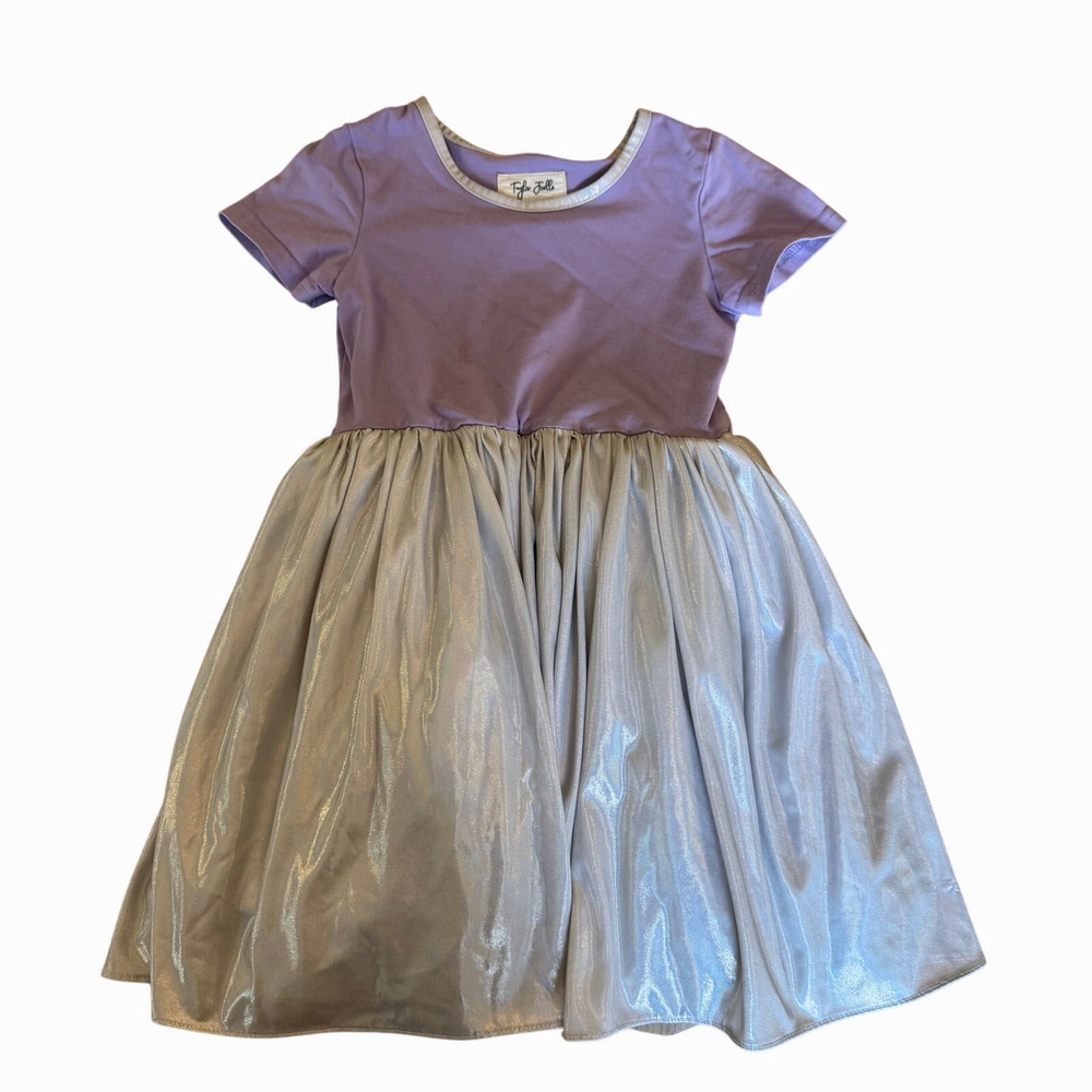 Taylor Joelle Girls Size 6 Purple Silver Hollographic Sparkle *Play* Dress